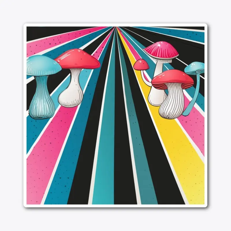 Mushroom Vanishing Point Sticker